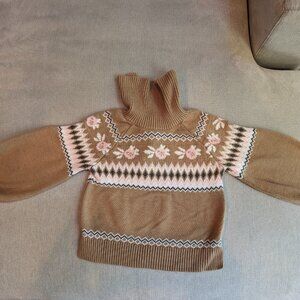 Janie and Jack Girls' Fair Isle Sweater, Size 4T